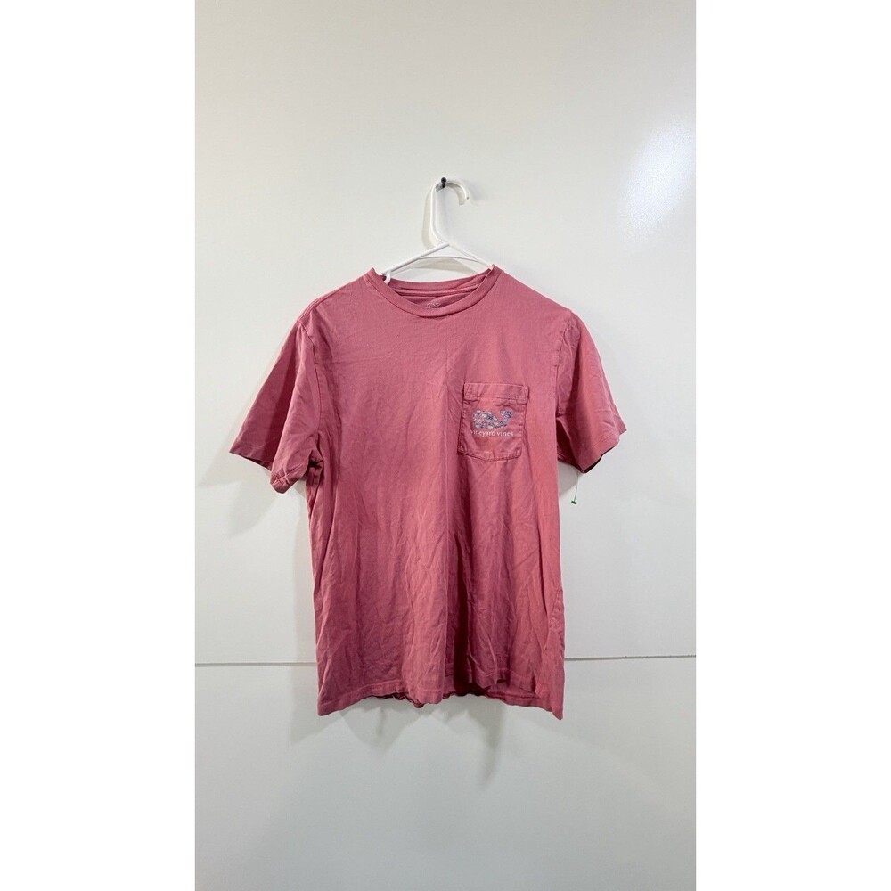 Vineyard Vines T Shirt Mens S Red Whale Sailboat Nautical Pocket